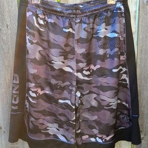 Camouflage Athletic Shorts in Black & Gray